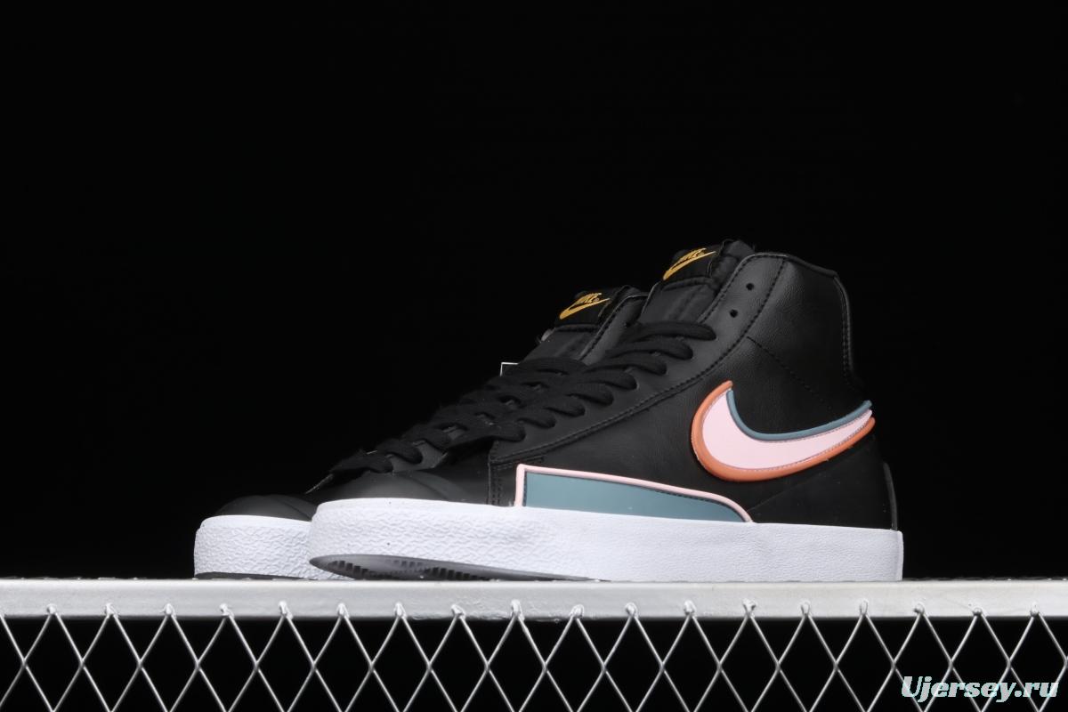 NIKE Blazer Mid'77 Infinite white, orange and blue stitched high-top casual board shoes DC1746-001