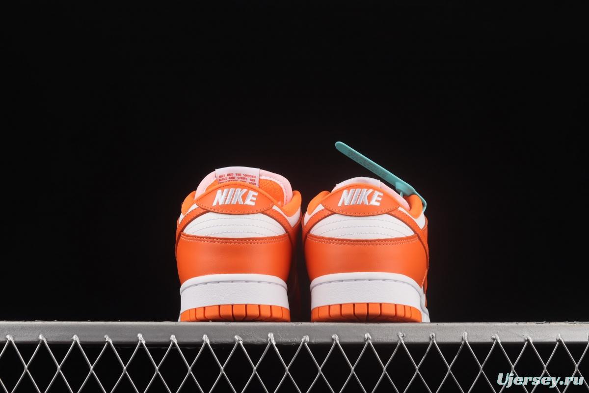 NIKE SB DUNK Low Pro Syracuse White Orange Leisure Sports Board shoes with low Top layer CU1726-101