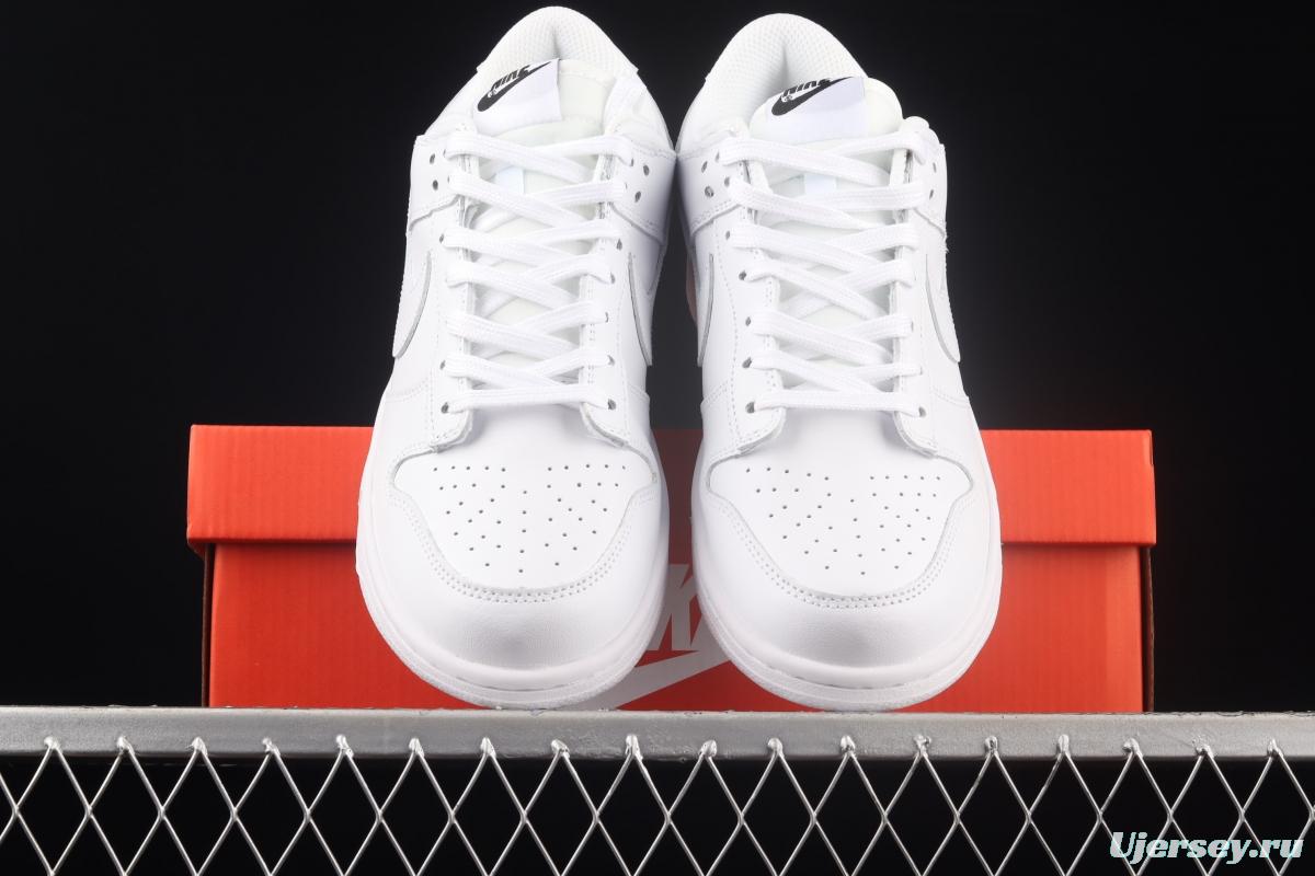 NIKE SB DUNK Low Prm Triple White pure white color SB buckle rebound fashion casual board shoes DD1503-109