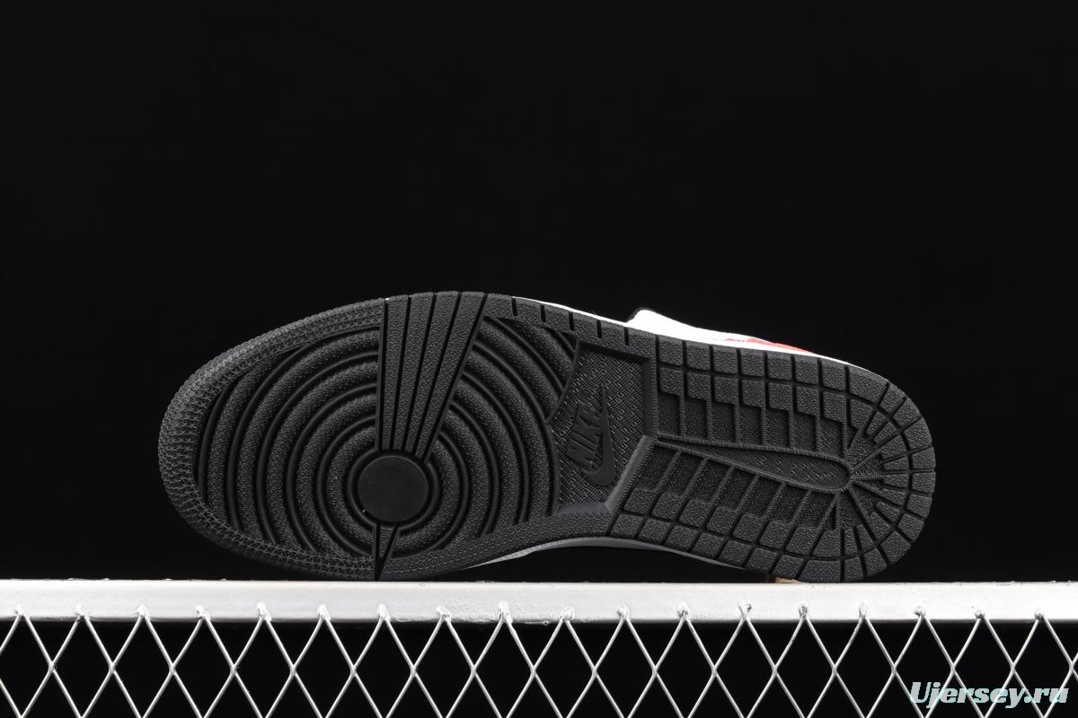 Air Jordan 1 Mid black and white black tea Zhongbang basketball shoes 852542-100