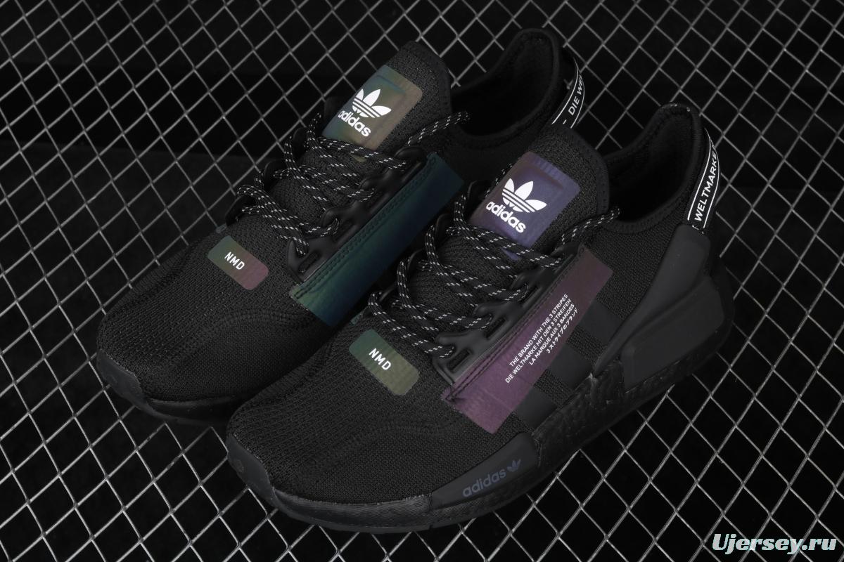 Adidas NMD R1 Boost V2 FW1961 second generation elastic knitted noodles fish scale popcorn running shoes