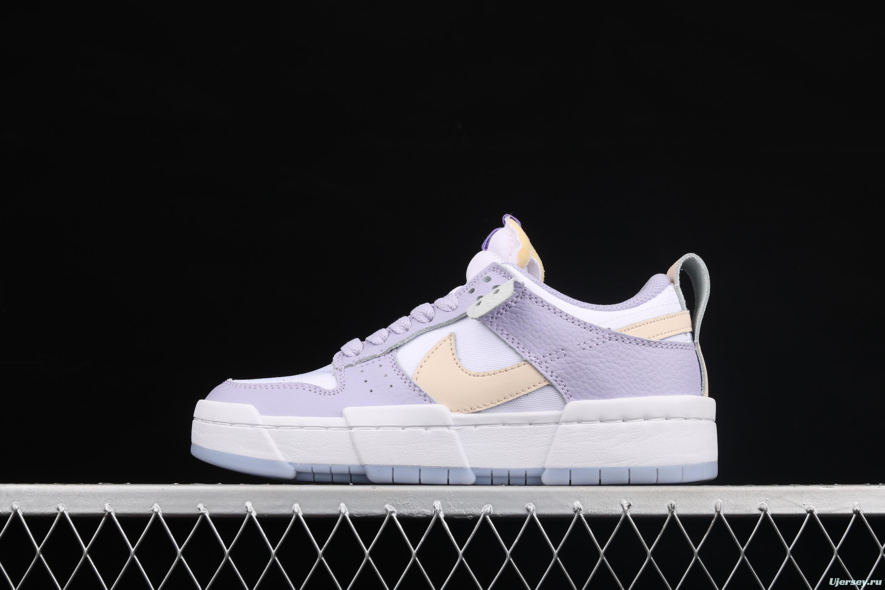 NIKE DUNK Low Disrupt White/Sand/Ghost/Sail lightweight dunk destruction series deconstructed wind low side casual skateboard shoes DJ3077-100