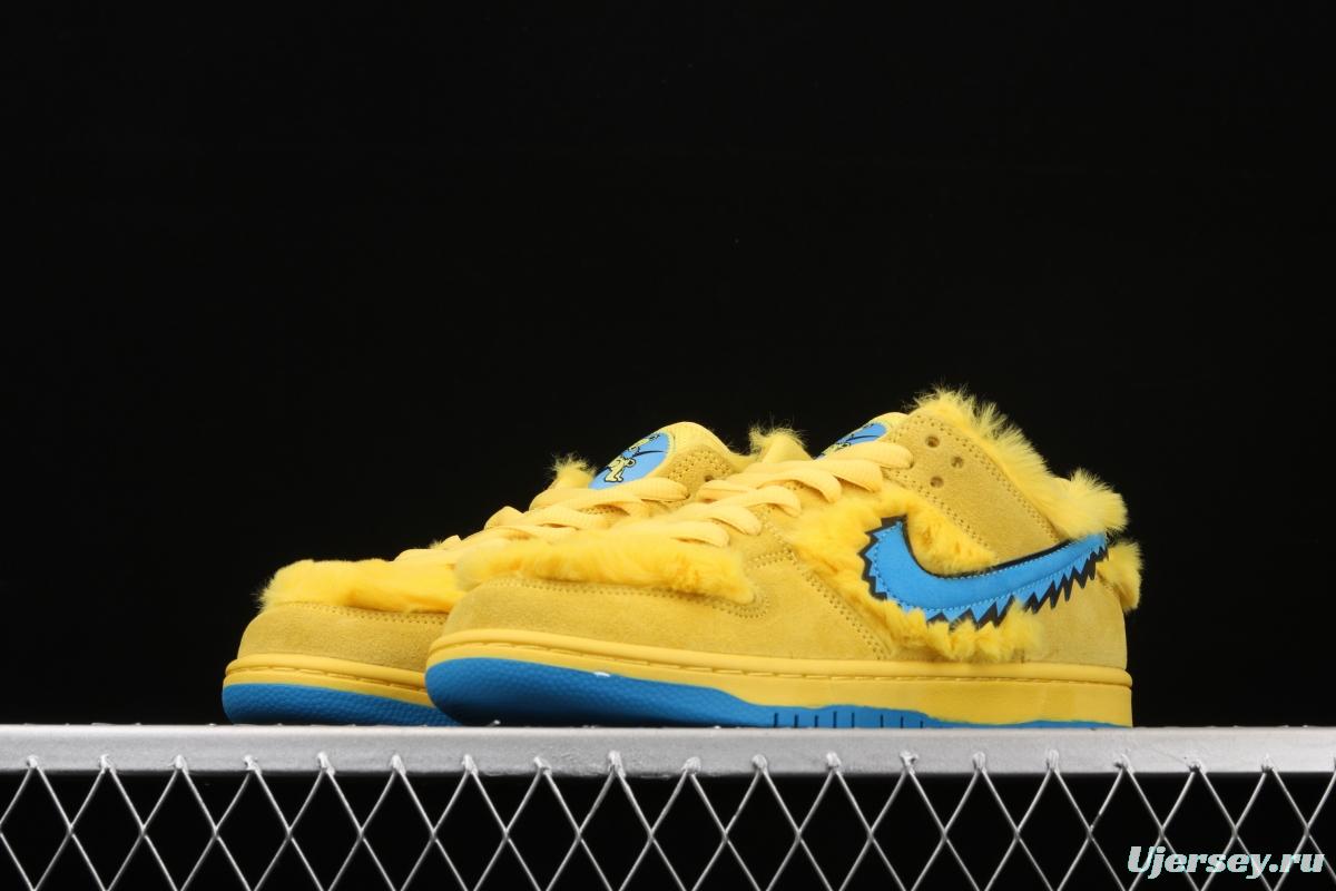 Grateful DeAdidas x NIKE SB DUNK Low Yellow Bear joint style yellow and blue bear sports skateboard shoes CJ5378-700