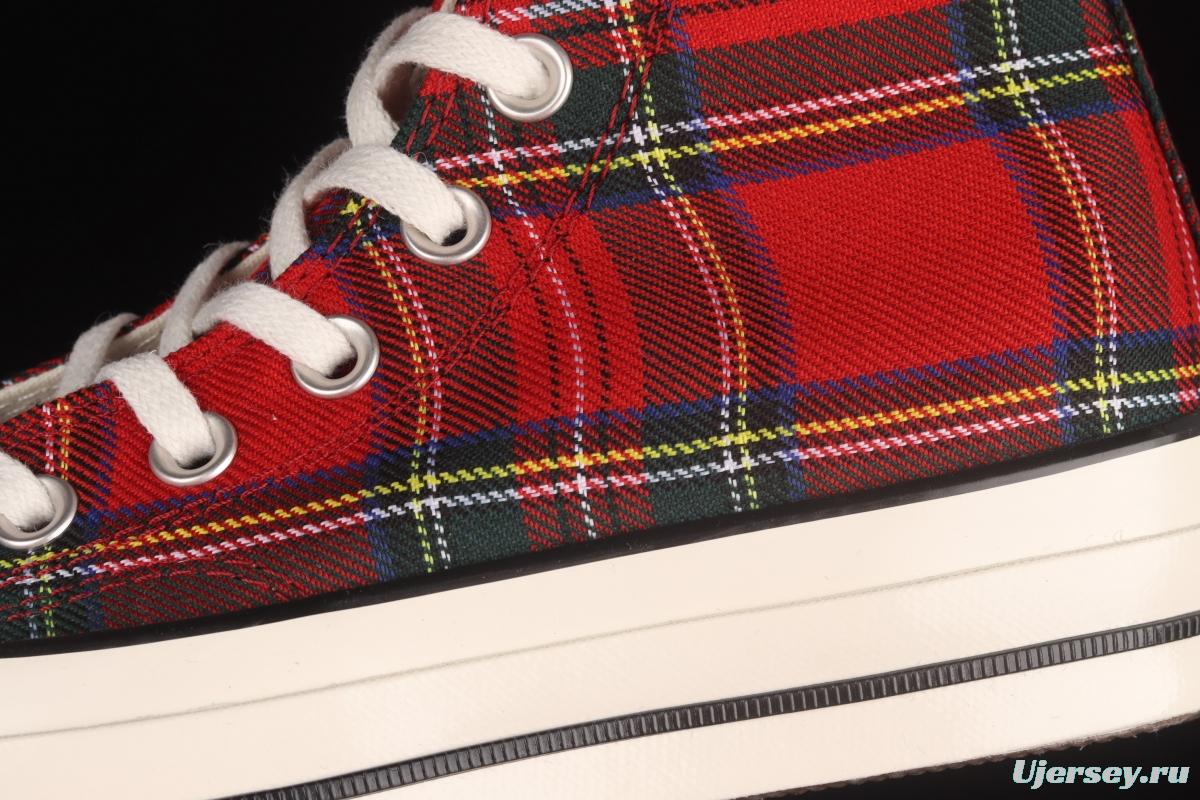 Converse Chuck 1970's Converse Christmas red checkered high-top casual board shoes 169257C