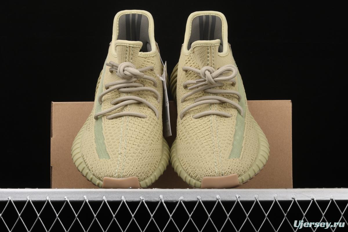 Adidas Yeezy 350 Boost V2 Sulfur FY5346 Darth Coconut 350 second generation hollowed-out matcha green color matching