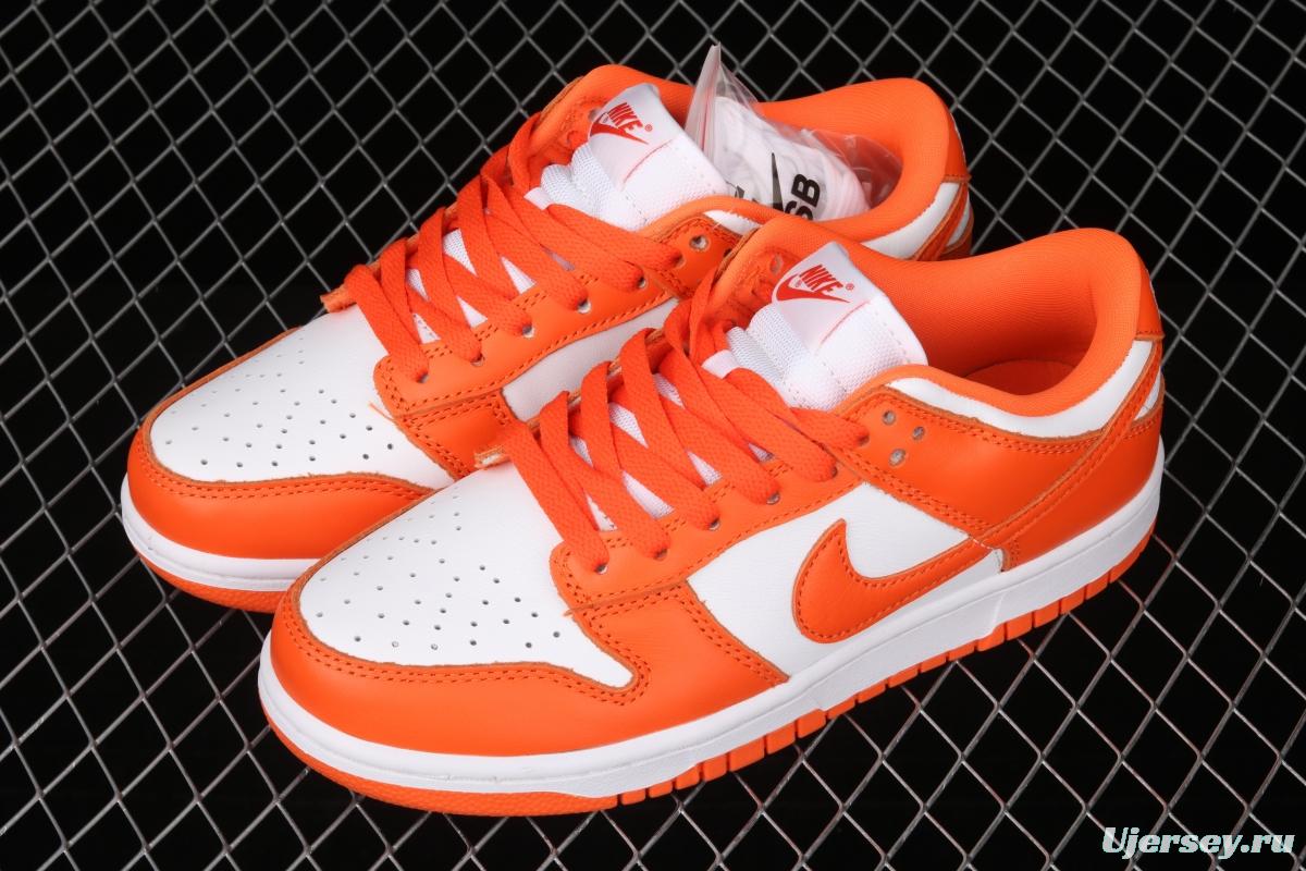 NIKE SB DUNK Low Pro Syracuse White Orange head and low Top Leisure Board shoes CU1726-101