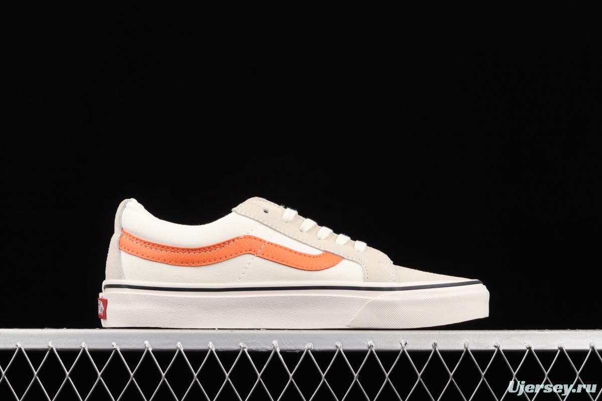 Vans Sk8-Low Reissue S classic white rice and white orange low-top leisure canvas vulcanized board shoes VN0A4UW14WU