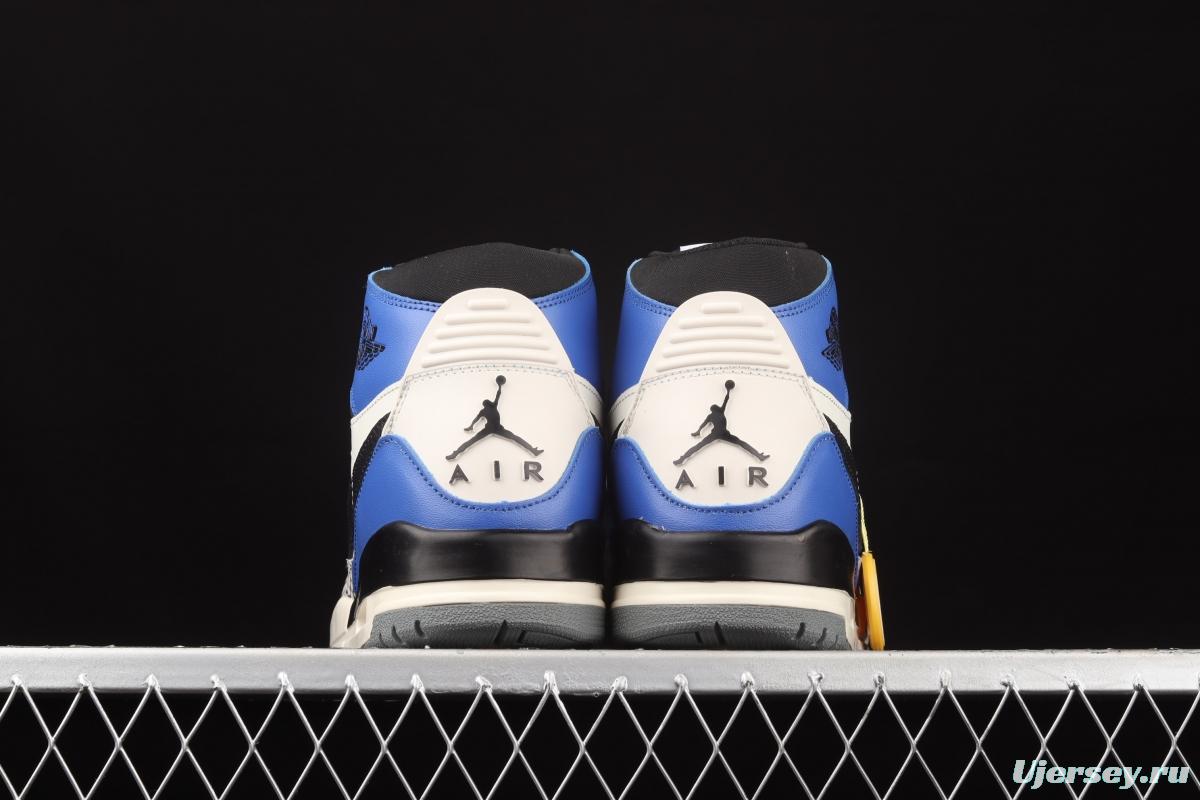 Jordan Legacy 312 white and blue color Velcro three-in-one board shoes AQ4160-104