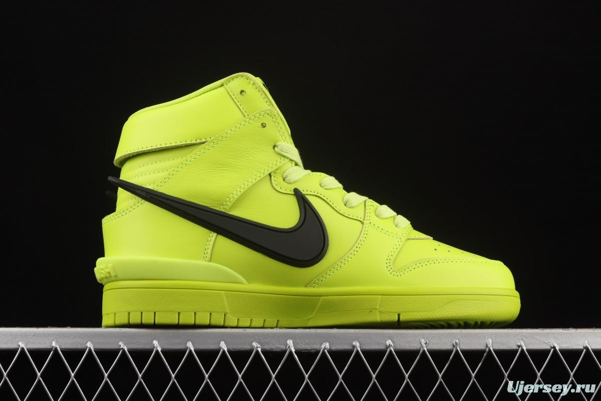 Ambush x NIKE DUNK High joint style lemon yellow high top casual board shoes CU7544-300