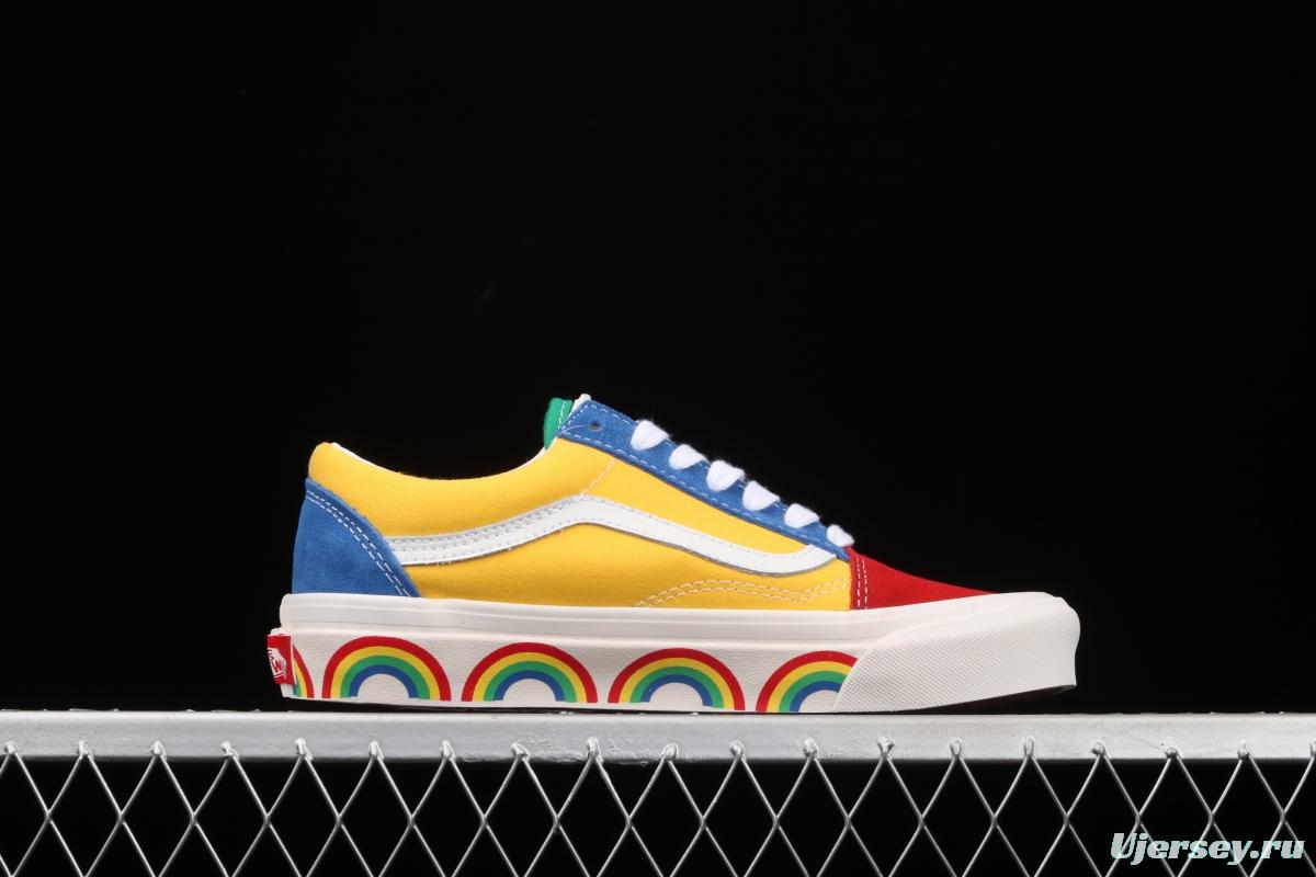 Vans Old Skool 36 limits high-end regional Anaheim color rainbow low-top casual board shoes VN0A54F34SB