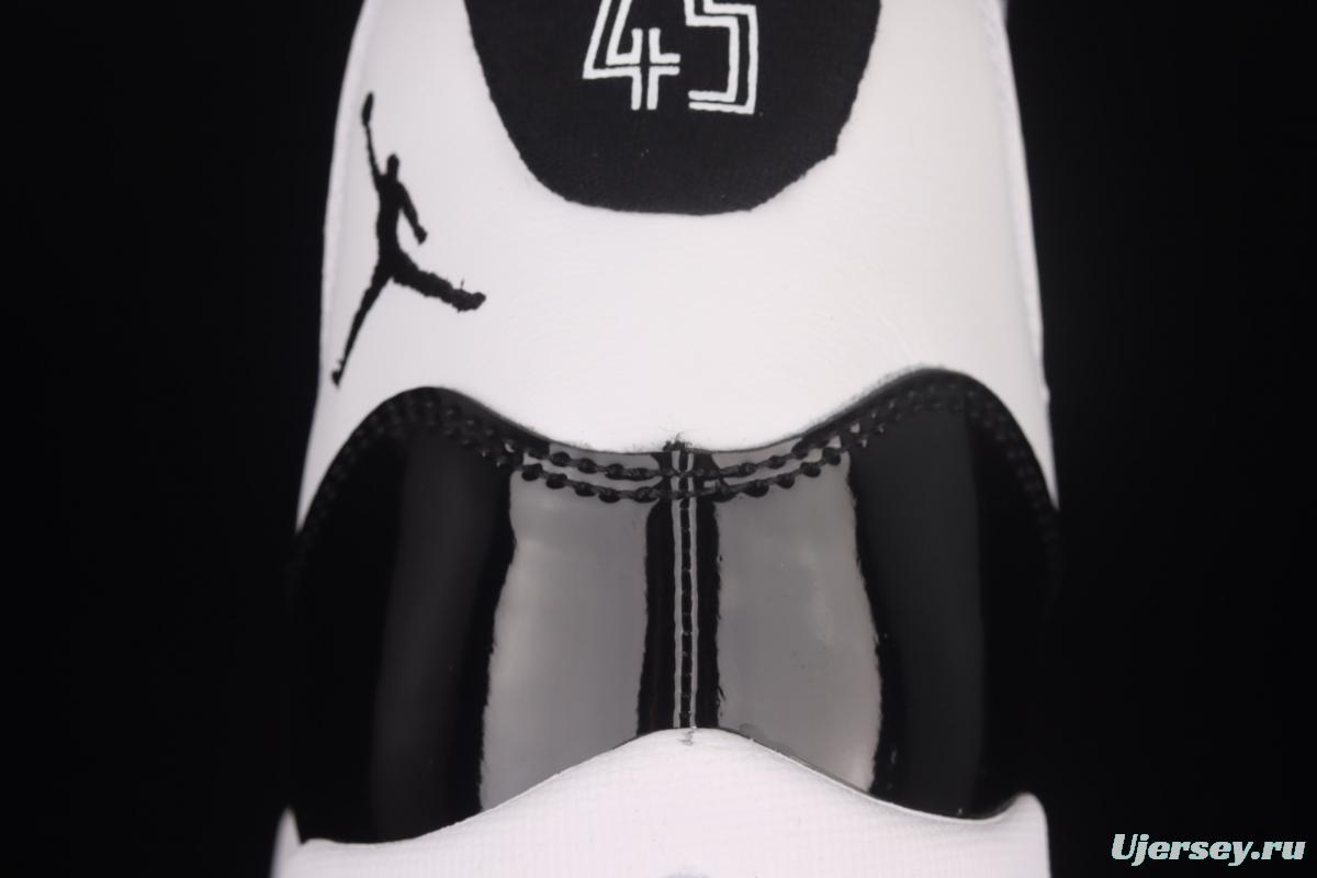 Air Jordan 11Concord 1 kangkou black and white reengraved basketball shoes 378037-100