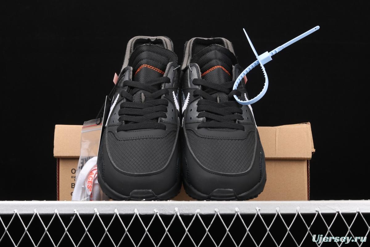 OFF-White x NIKE Air Max 90 OW joint limited edition classic air cushion running shoes AA7293-001