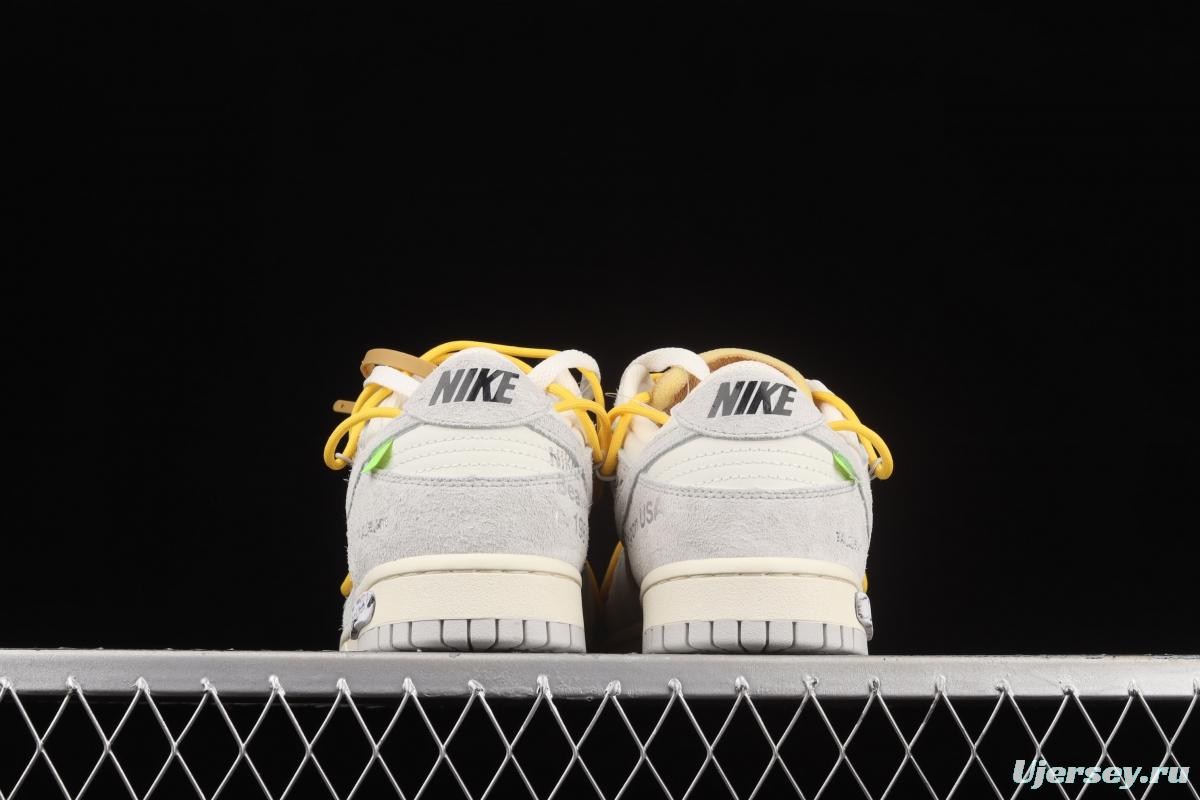 OFF-White x NIKE DUNK Low 12 of 50 OW suede SB buckle rebound fashion casual board shoes DJ0950-109