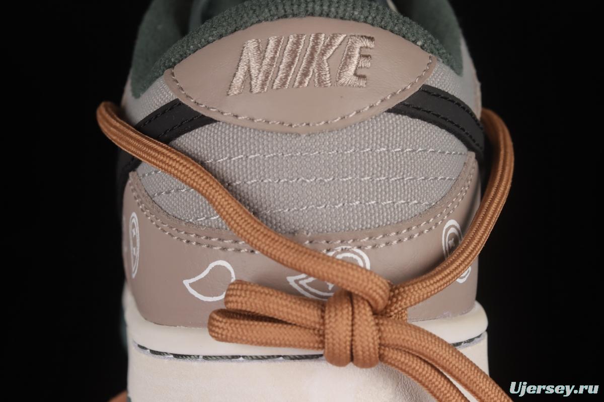 NIKE DUNK Low Retro Vibe style distressed deconstructed shoelaces tan SB low-top sneakers DH0957-100