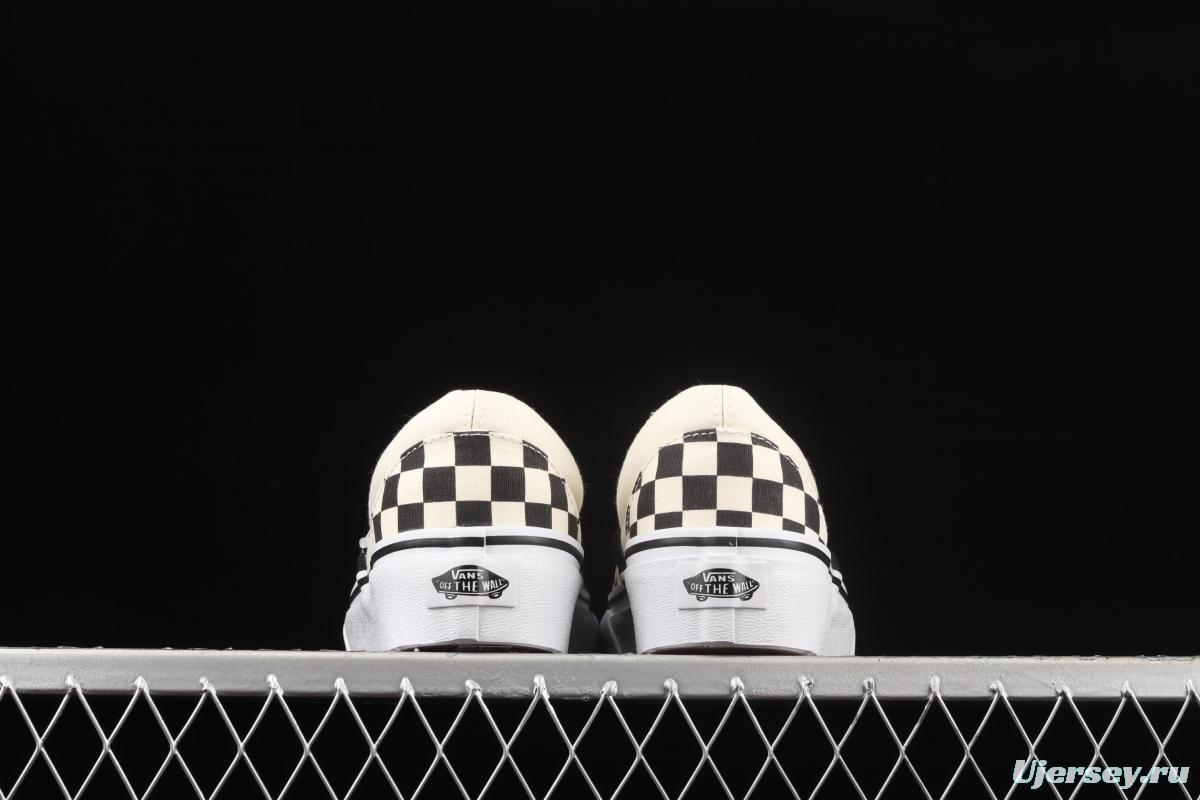 Vans Slip-On Platform classic lazyman black and white checkerboard thick soles shoes VN0A318EBWW