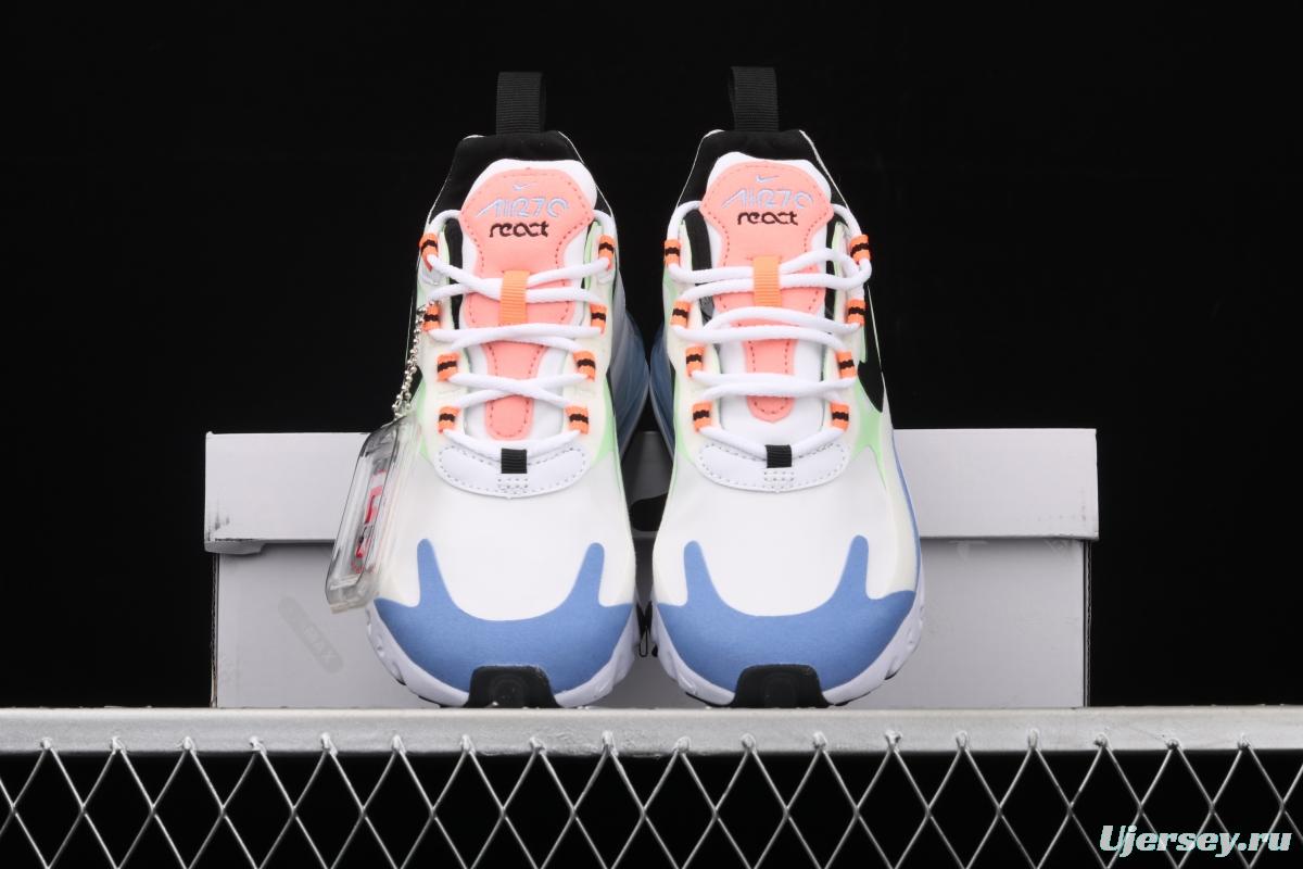 NIKE Air Max 270React new high-frequency mesh function half-palm air cushion running shoes CU7833-100