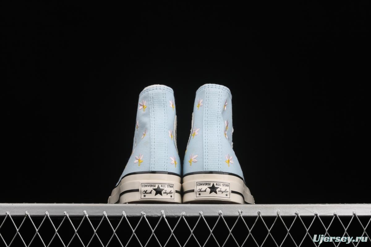 Converse 1970 Korean version milk blue floret high top leisure board shoes 570917C