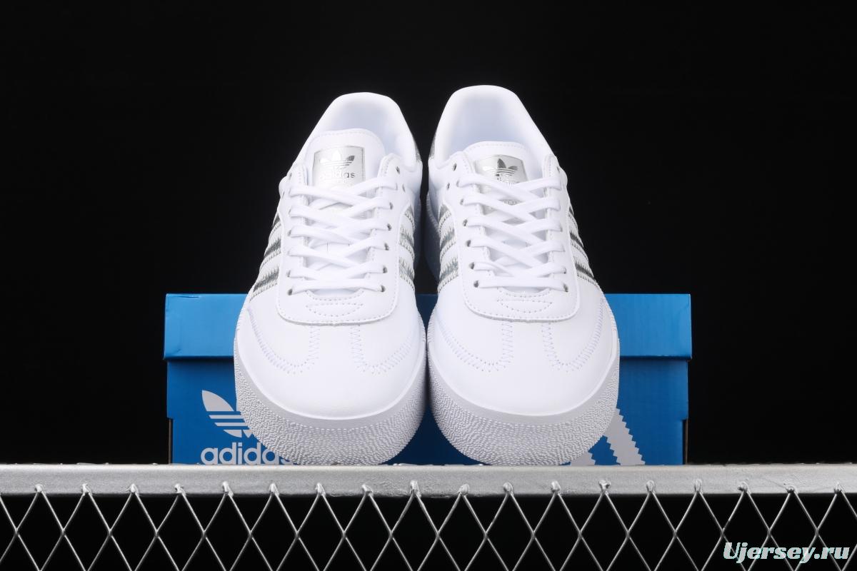 Adidas Sambarose W FX3819 clover vintage pure white thick-soled high board shoes