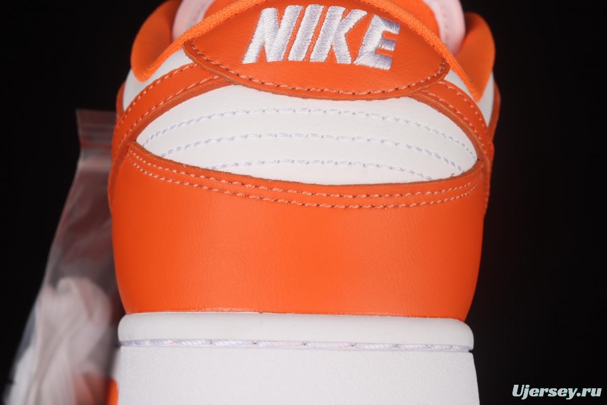 NIKE SB DUNK Low Pro Syracuse White Orange Leisure Sports Board shoes with low Top layer CU1726-101