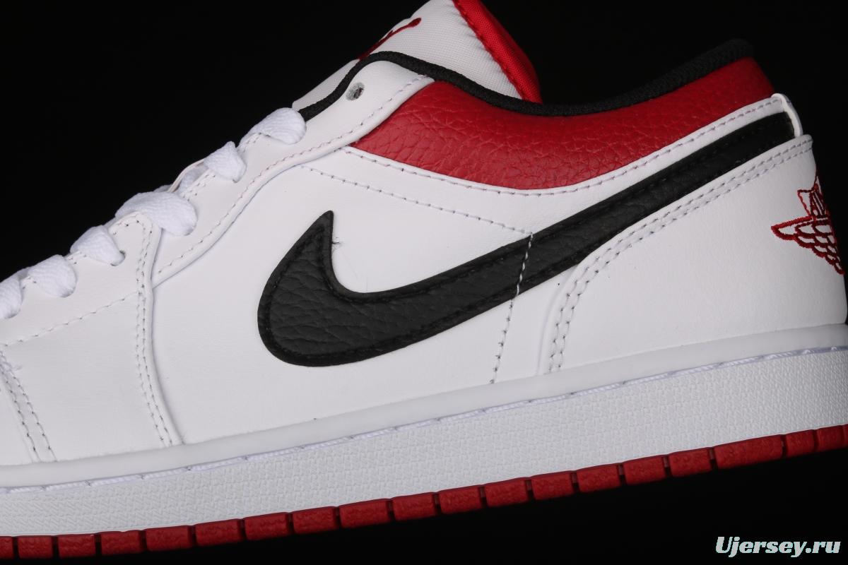 Air Jordan 1 Low white, black and red culture leisure sports shoes 553558-118