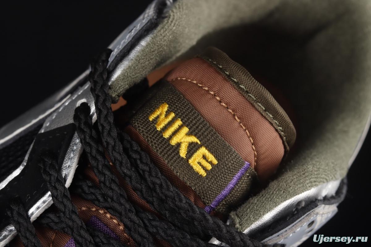 NIKE DUNK Scrap stitching and stitching low upper skateboard shoes black gray silver DB0500-200