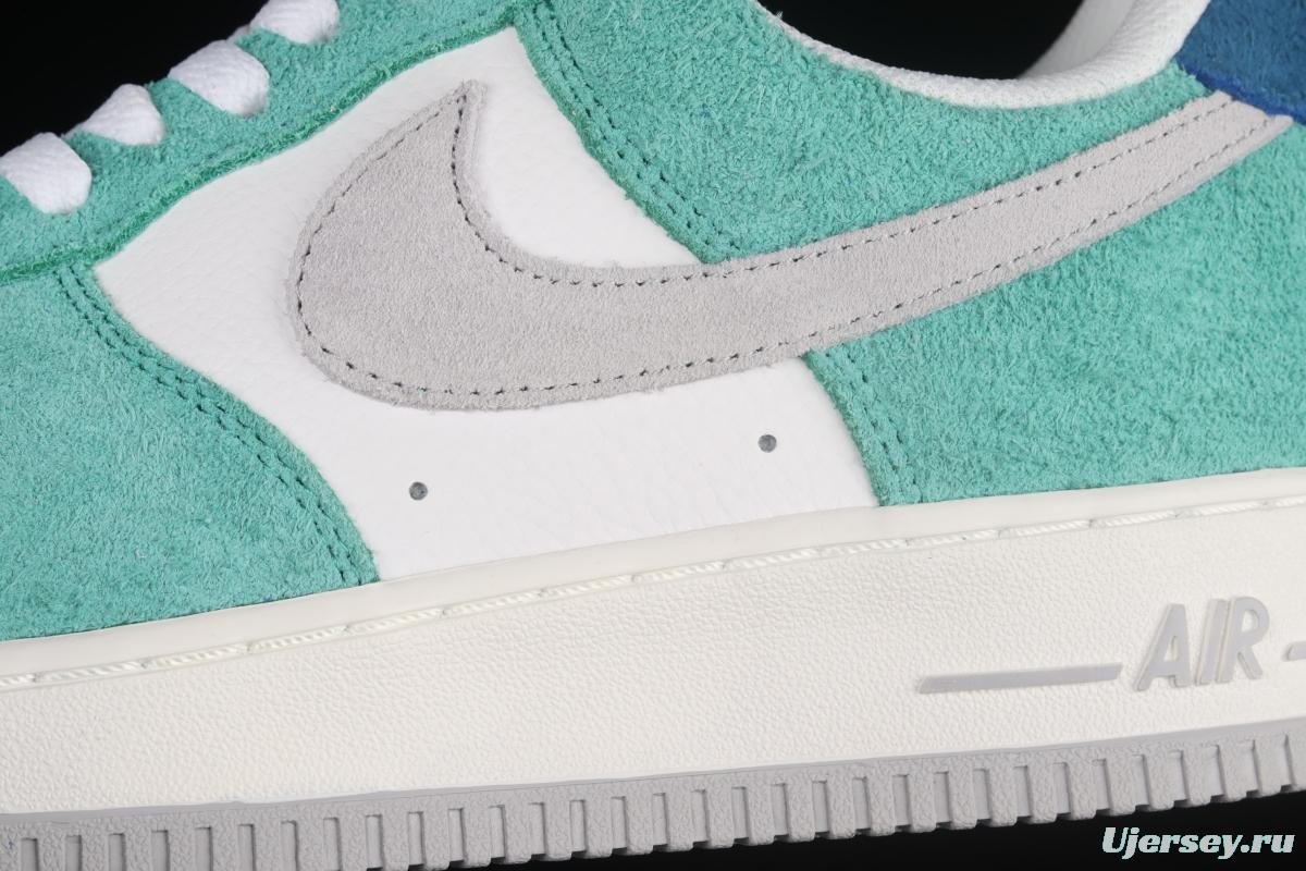 NIKE Air Force 1' 07 Low light green suede stitching low-top casual board shoes BQ8988-102