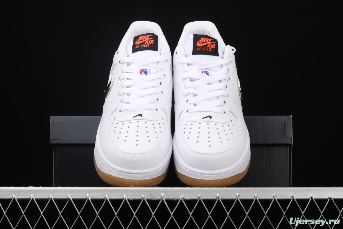 NIKE Air Force 1 Low NBA Pack White and Black Raw Rubber low Band Leisure Sports Board shoes CT2298-101