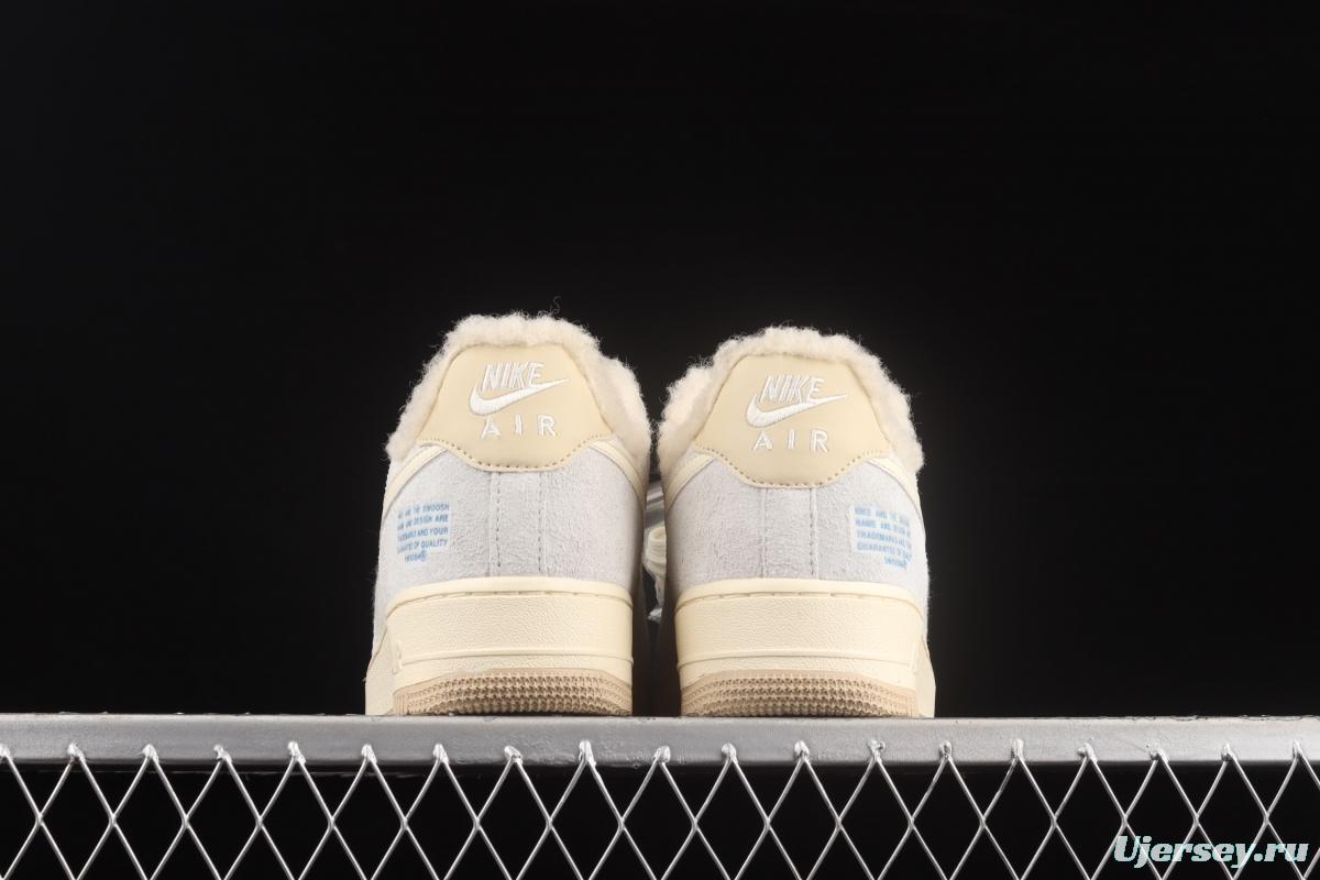 NIKE Air Force 1o07 Low Sherpa wool lined low-top casual board shoes DO7195-025
