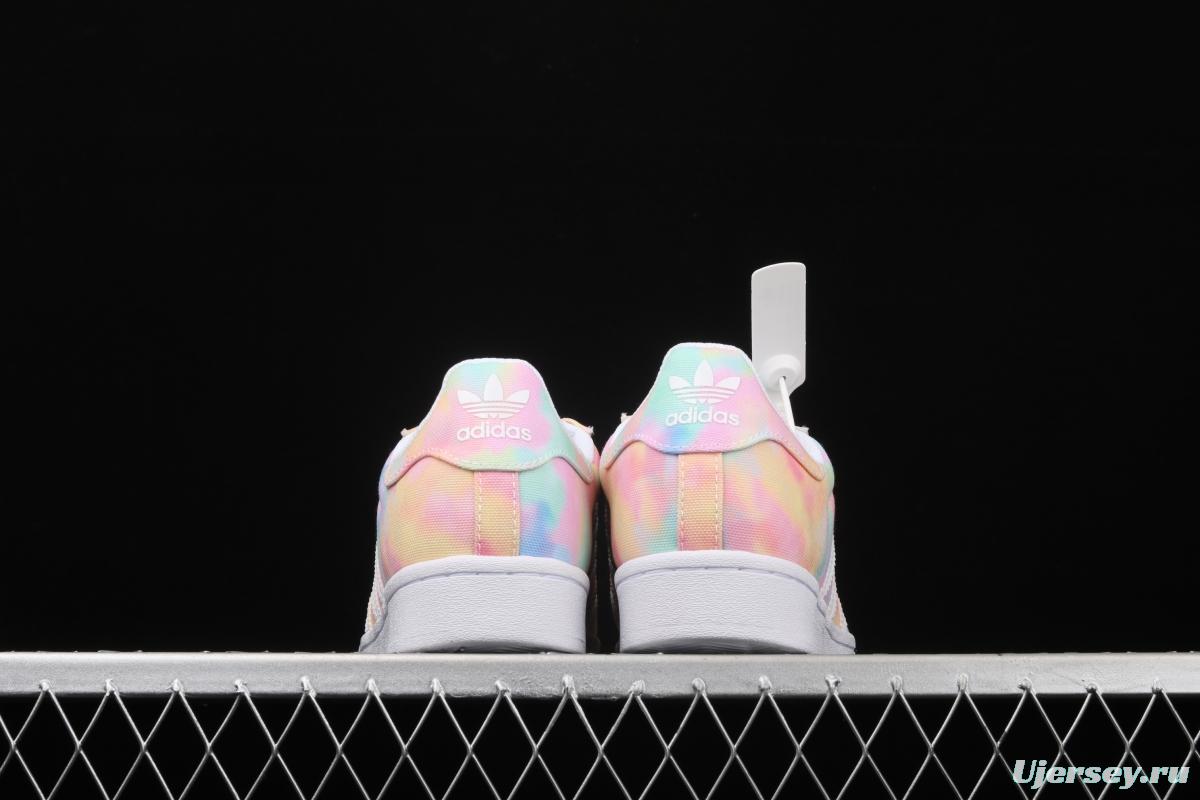 Adidas Superstar Originals Superstar FY1268 Rainbow 3D painted Shell head Classic Leisure Sports Board shoes