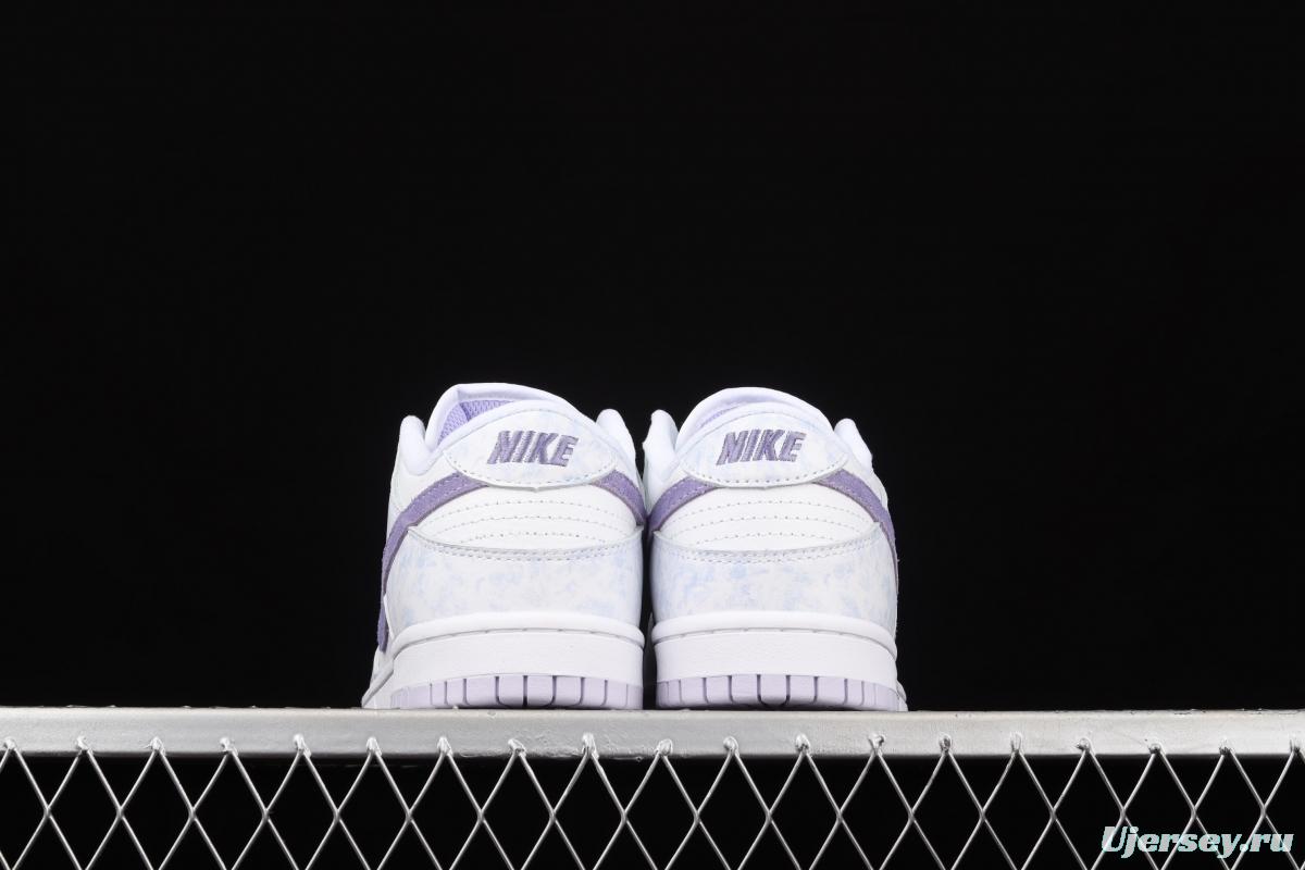 NIKE SB DUNK Low Prm white light purple color SB buckle rebound fashion leisure board shoes DM9467-500