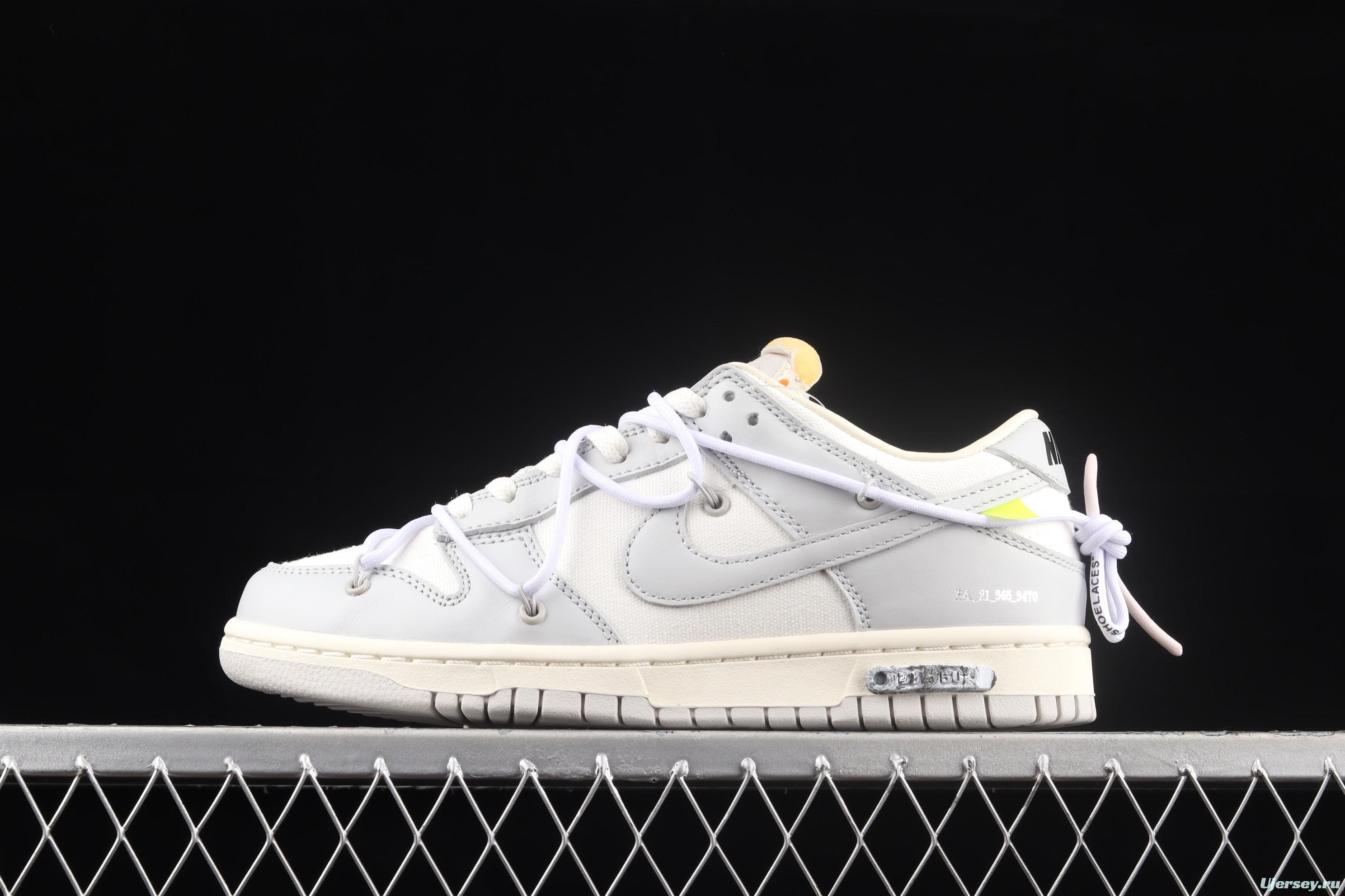 OFF-White x NIKE DUNK Low OW gray SB buckle rebound fashion casual board shoes DM1602-123