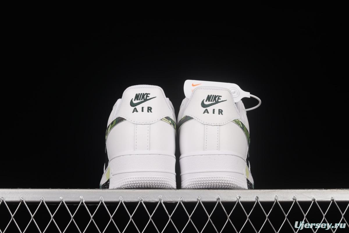 NIKE Air Force 1x 07 Lx painted army green hook white and blue low upper board shoes CW2288-113