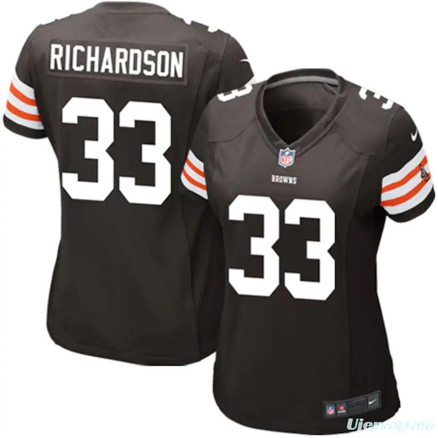 Women's Historic Logo Trent Richardson Brown Player Limited Team Jersey