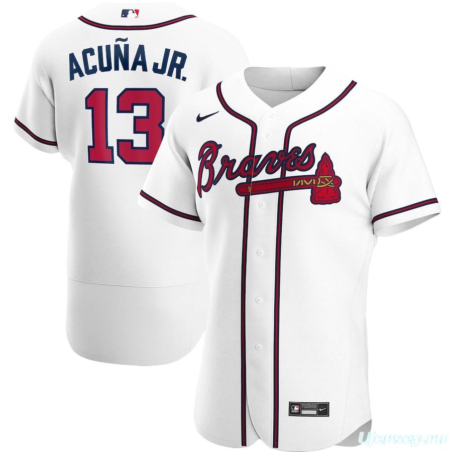 Men's Ronald Acuna Jr. White Home 2020 Authentic Player Team Jersey