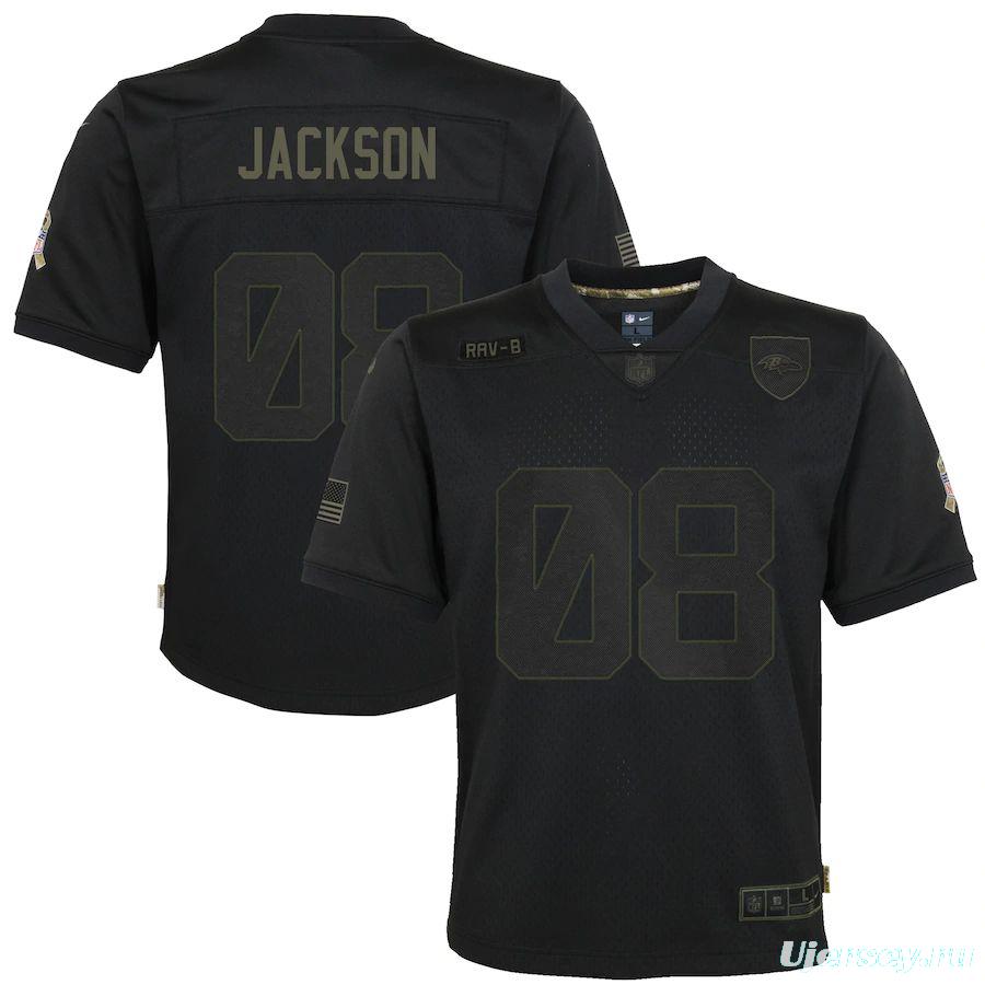 Youth Lamar Jackson Black 2020 Salute to Service Player Limited Team Jersey