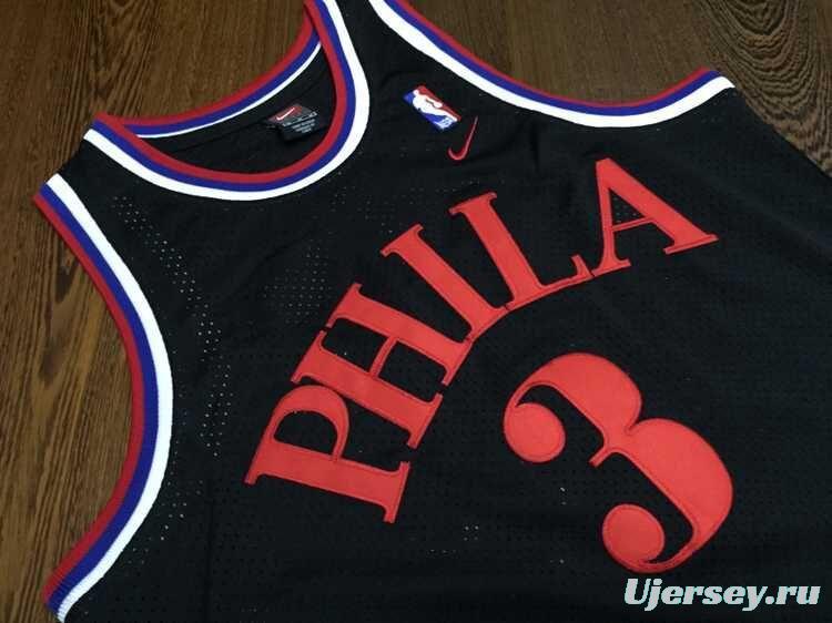 Men's Allen Iverson Black Retro Classic Team Jersey