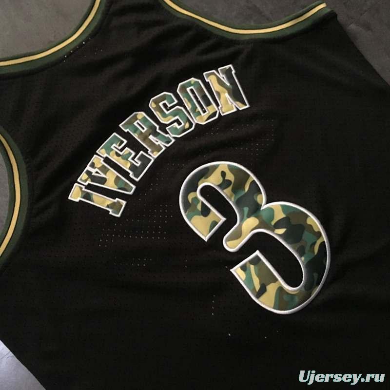 Men's Allen Iverson Black Retro Classic Team Jersey