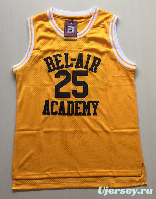 The Fresh Prince of Bel-Air Alfonso Ribeiro Carlton Banks Bel-Air Academy Yellow Basketball Jersey