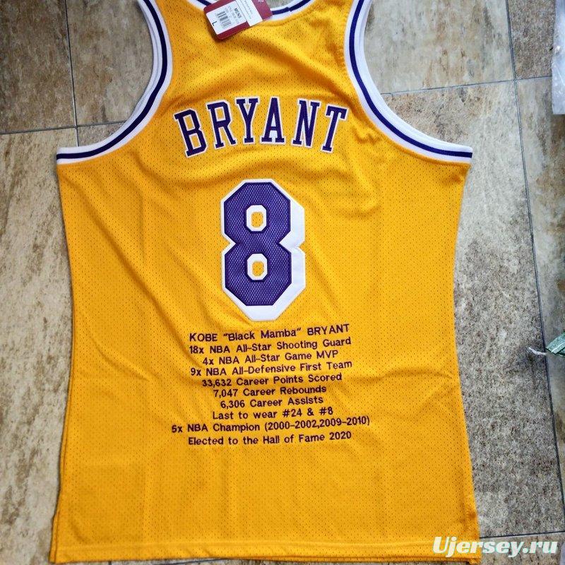 Men's Kobe Bryant Yellow Retro Classic Team Jersey