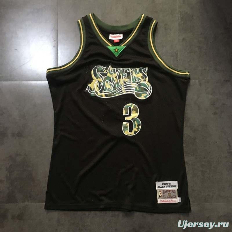 Men's Allen Iverson Black Retro Classic Team Jersey