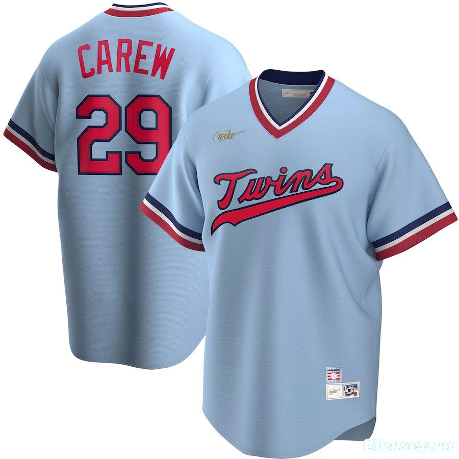 Youth Rod Carew Light Blue Road Cooperstown Collection Player Team Jersey