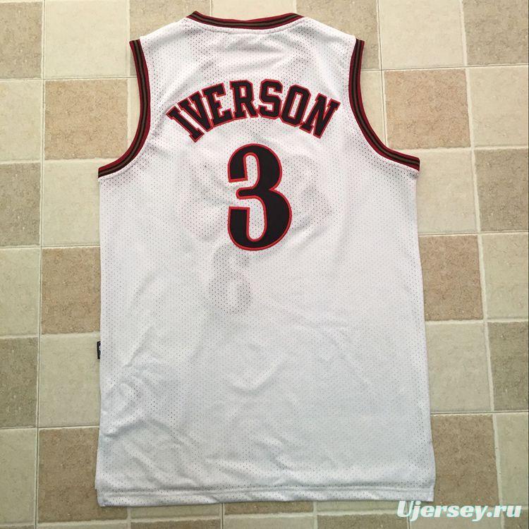 Men's Allen Iverson White Retro Classic Team Jersey