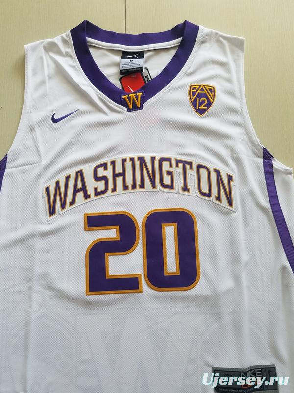 Markelle Fultz 20 Washington College White Basketball Jersey