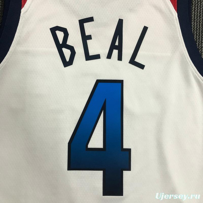 Thai Version Men's Bradley Beal White USA Basketball Player Jersey