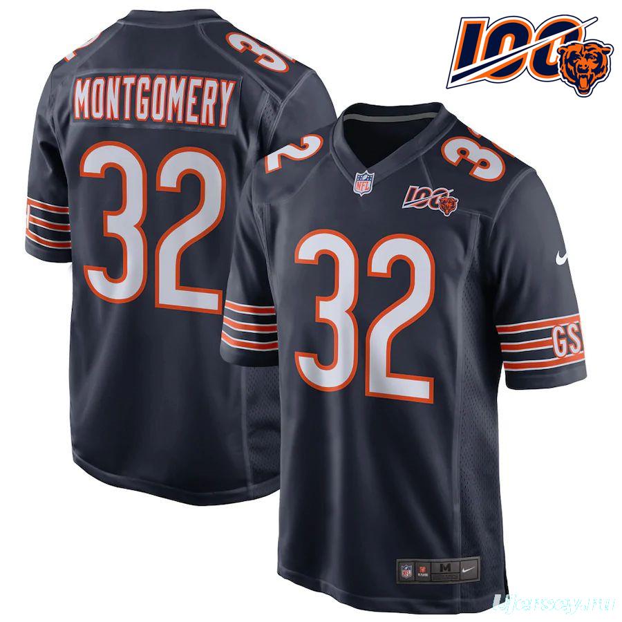 Men's David Montgomery Navy 100th Season Player Limited Team Jersey