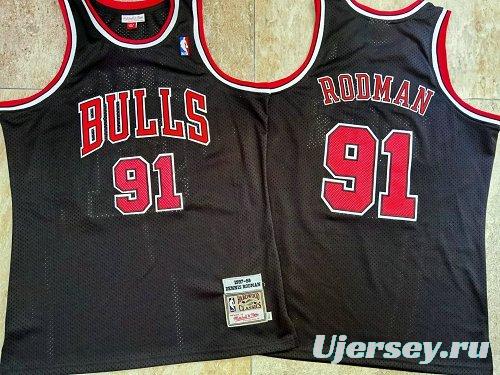 Men's Dennis Rodman Black Retro Classic Team Jersey