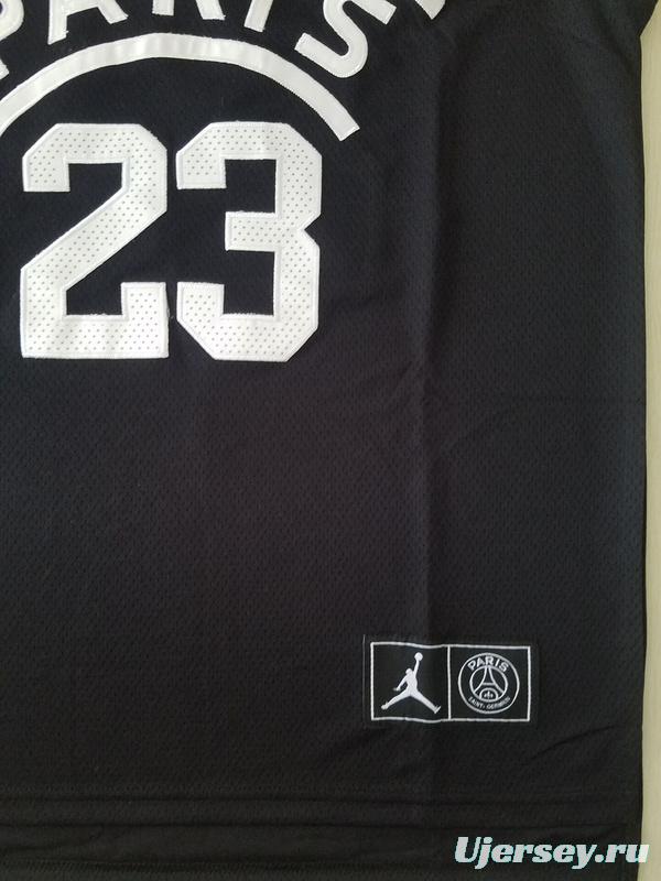 PSG Michael Jordan Black Basketball Jerseys