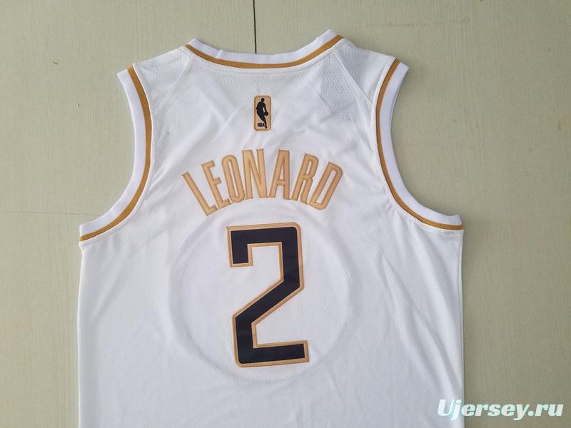 Kawhi Leonard 2 White Golden Edition Jersey