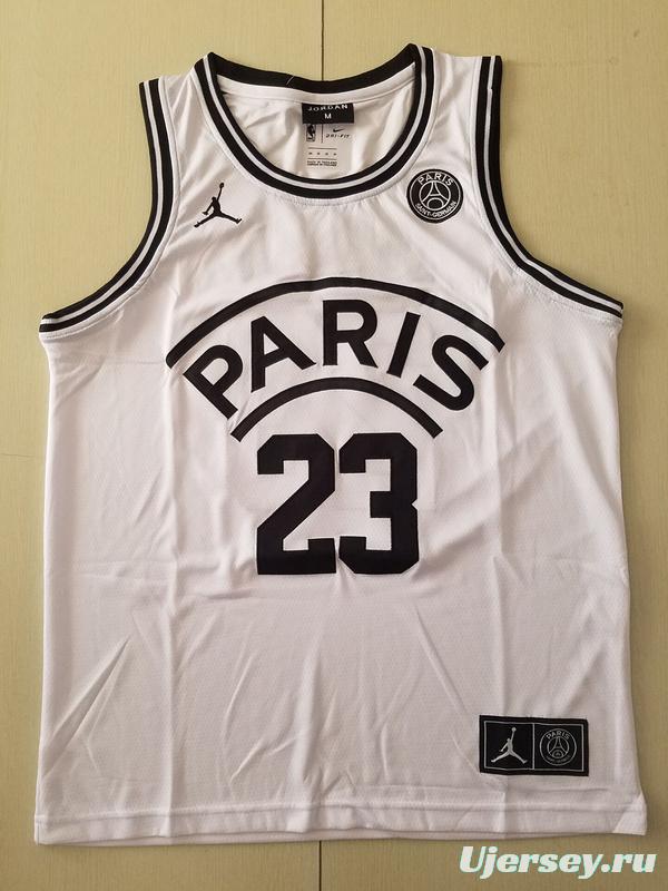 PSG Michael Jordan White Basketball Jerseys