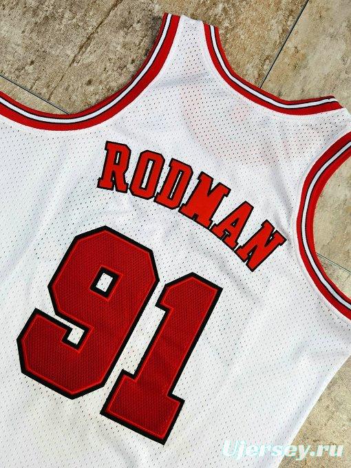 Men's Dennis Rodman White Retro Classic Team Jersey